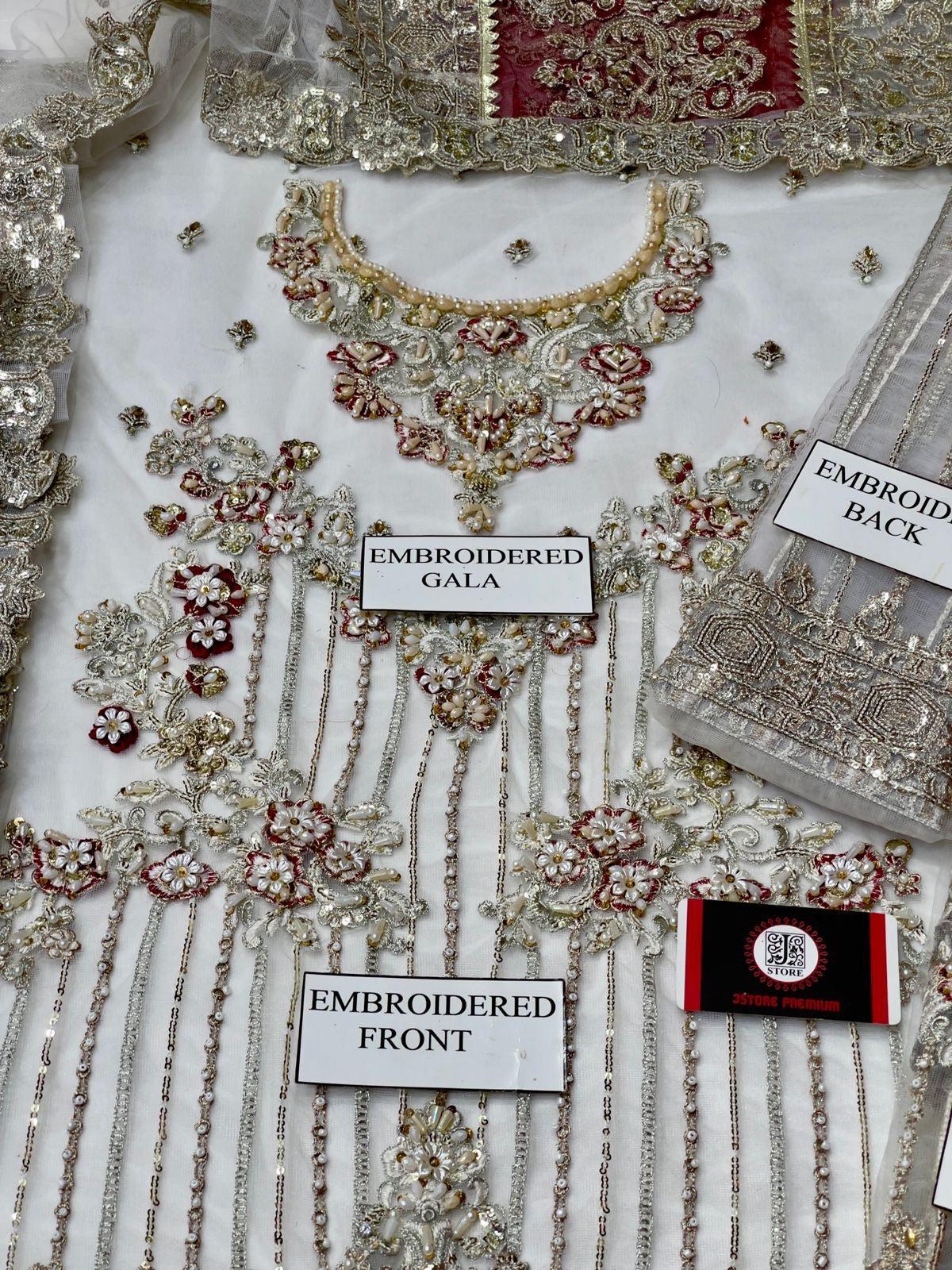 Pakistani Net Embroidered Bridal Lehanga-Aarasta