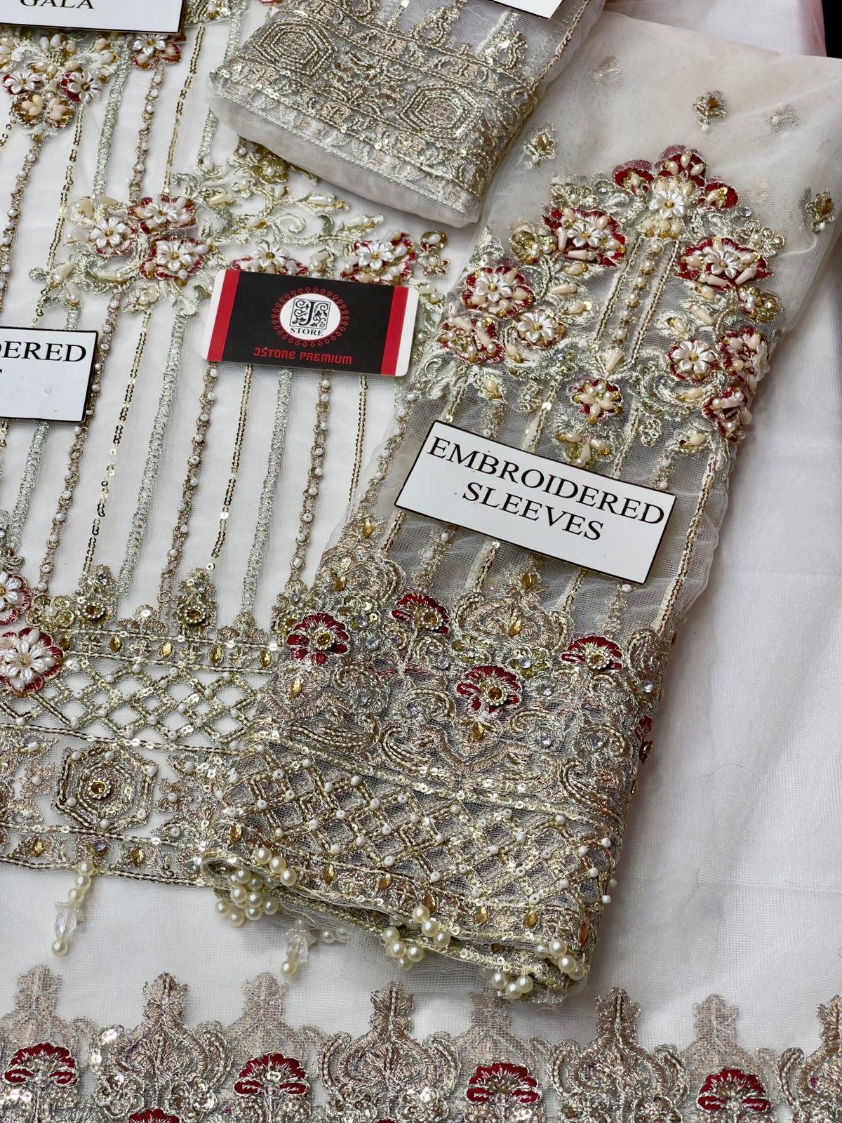 Pakistani Net Embroidered Bridal Lehanga-Aarasta
