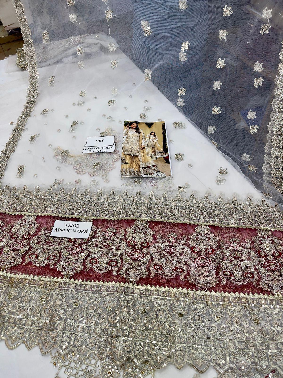Pakistani Net Embroidered Bridal Lehanga-Aarasta