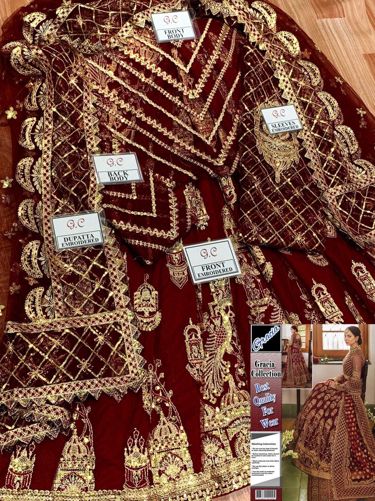 Afrozeh Net Bridal Suit-Aarasta