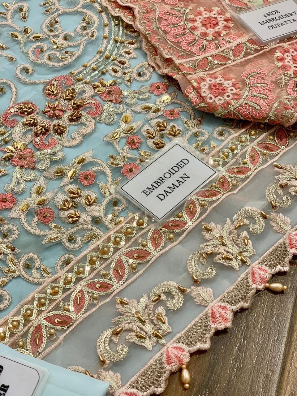 Afrozeh Organza Bridal Suit-Aarasta