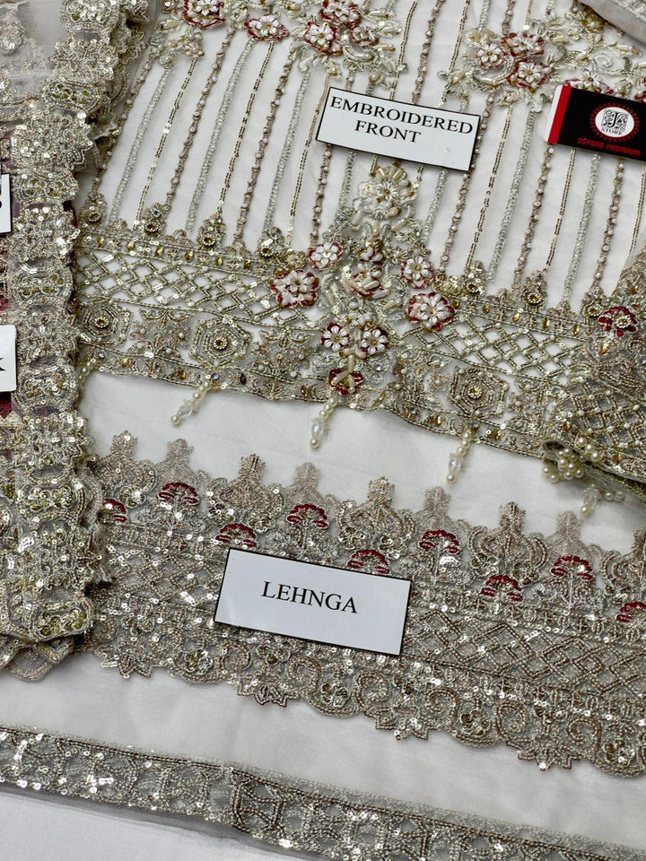 Pakistani Net Embroidered Bridal Lehanga-Aarasta