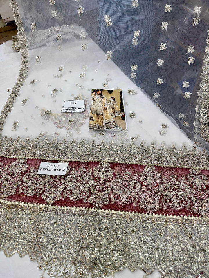 Pakistani Net Embroidered Bridal Lehanga-Aarasta
