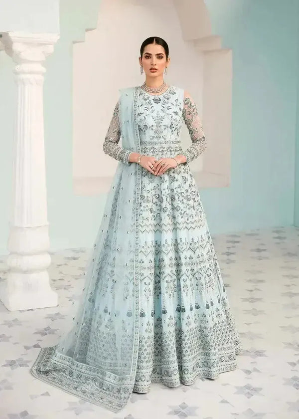 Akbar Aslam Net Maxi-Sky Blue-Net-Maxi-Aarasta