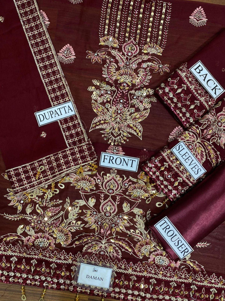 Alizeh Chiffon Bridal Suit-Aarasta