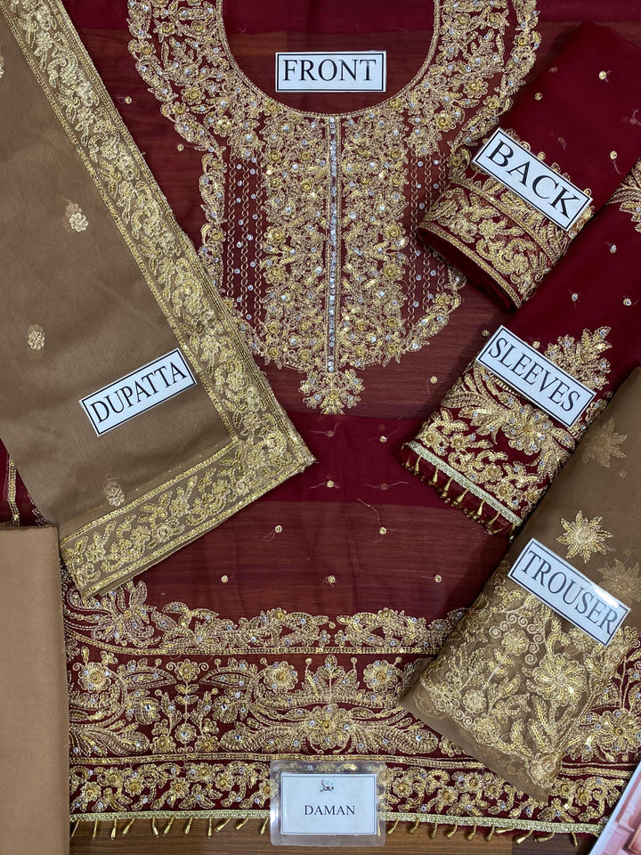 Alizeh Chiffon Bridal Suit-Aarasta