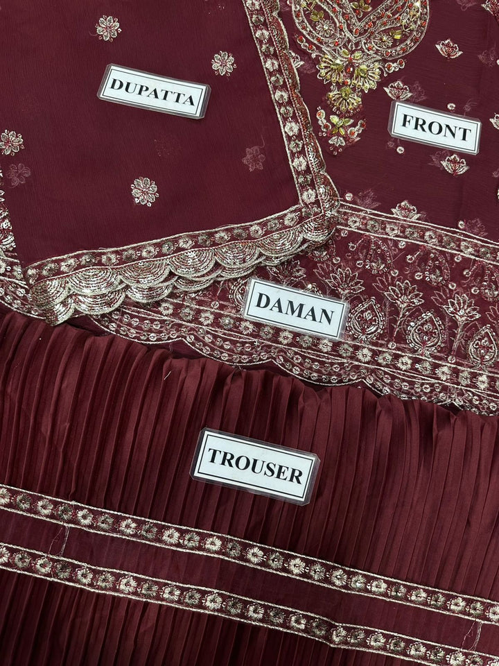 Alizeh Chiffon Bridal Suit-Aarasta