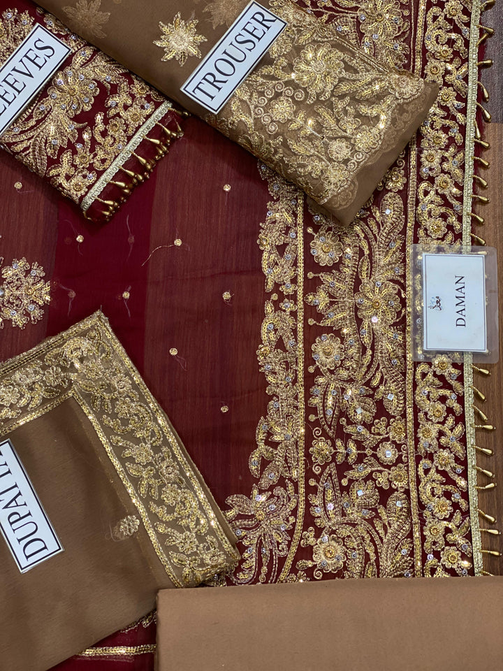 Alizeh Chiffon Bridal Suit-Aarasta