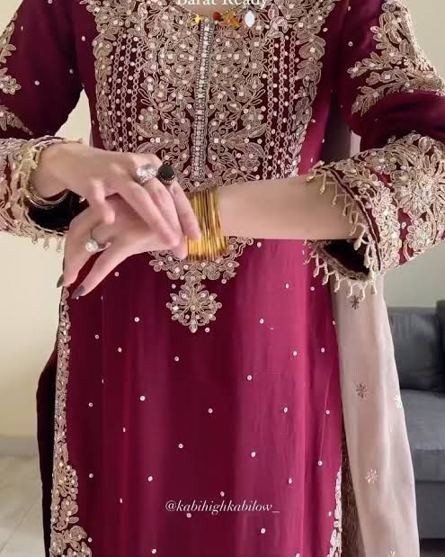 Alizeh Chiffon Bridal Suit-Aarasta
