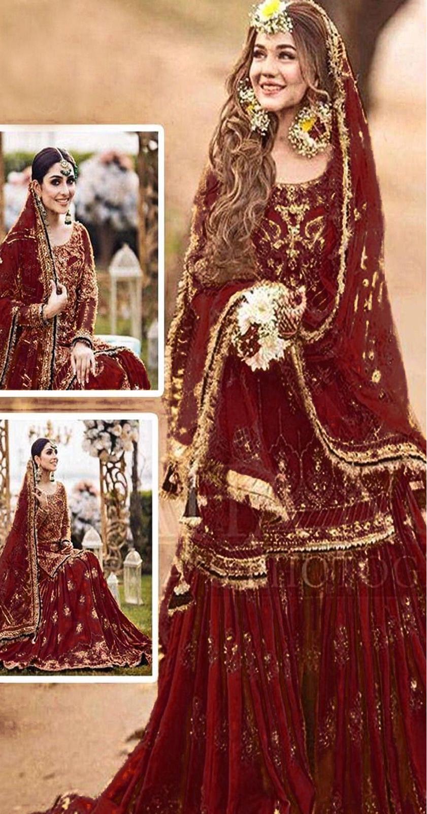 Ansab Jahangir Net Bridal Suit-Maroon-Net-Gharara-Aarasta