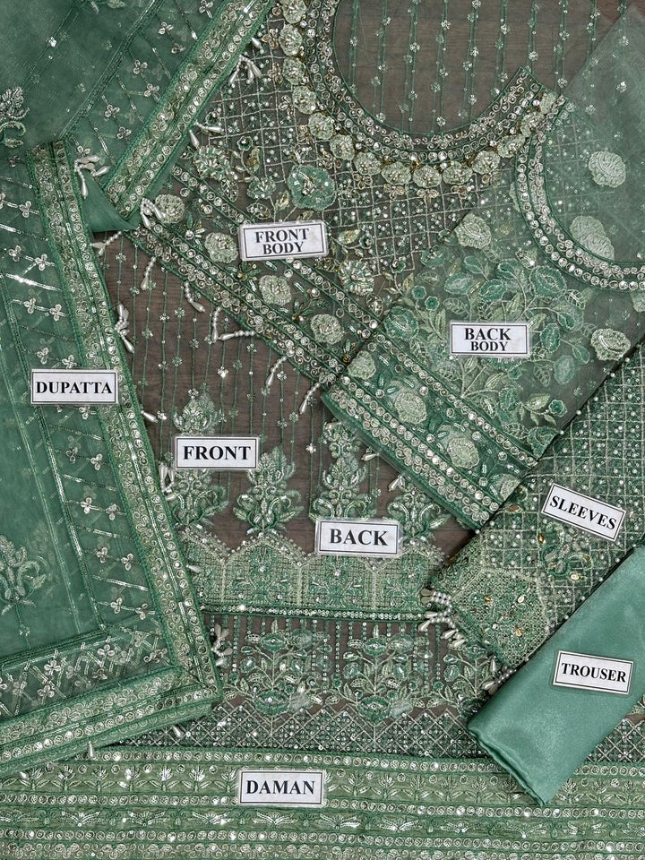 Asim Jofa Net Frock-Aarasta