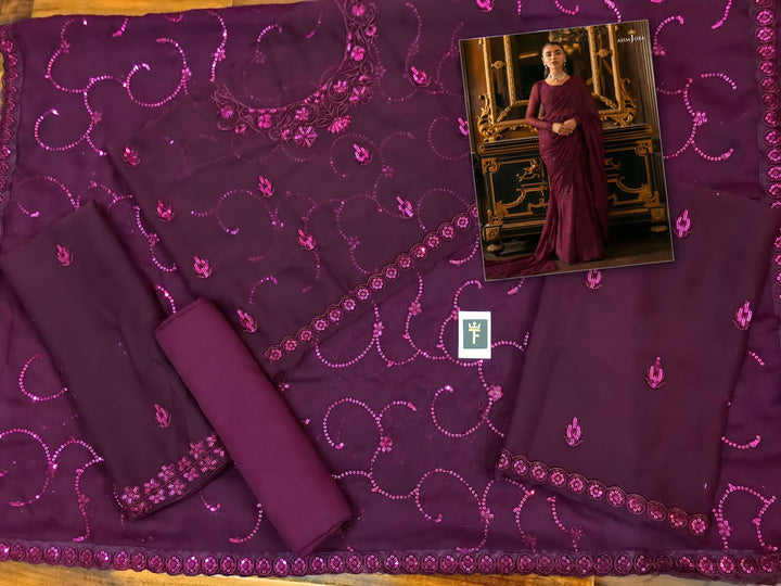 Asim Jofa Chiffon Saree-Aarasta