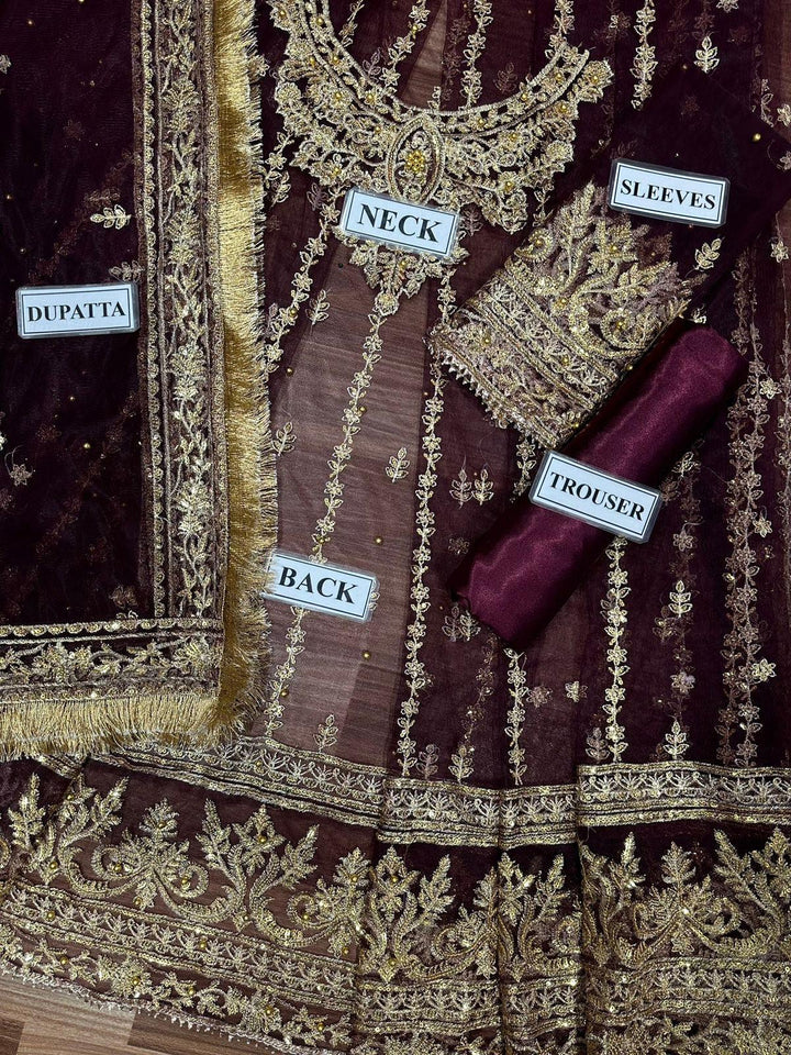 Asim Jofa Net Frock-Aarasta