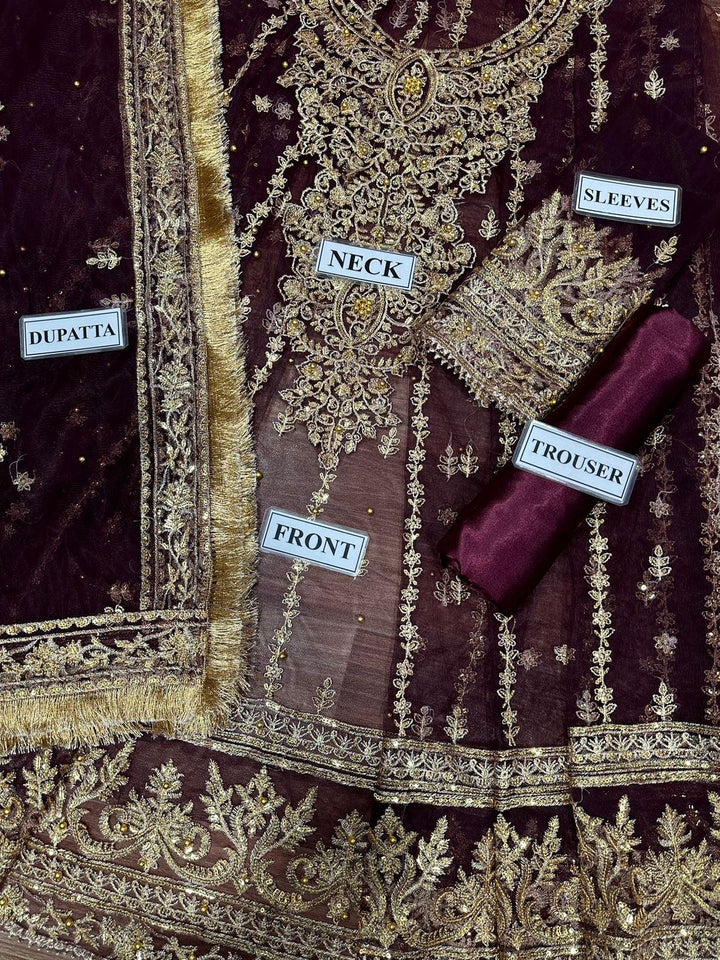 Asim Jofa Net Frock-Aarasta