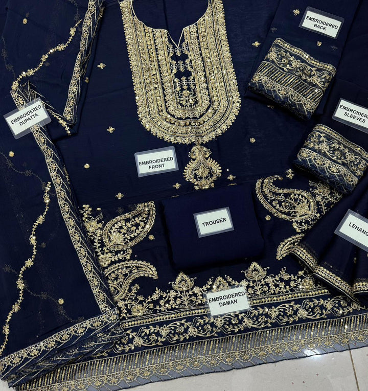 Asim Jofa Chiffon Bridal Suit-Aarasta