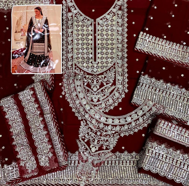 Asim Jofa Chiffon Bridal Suit-Aarasta