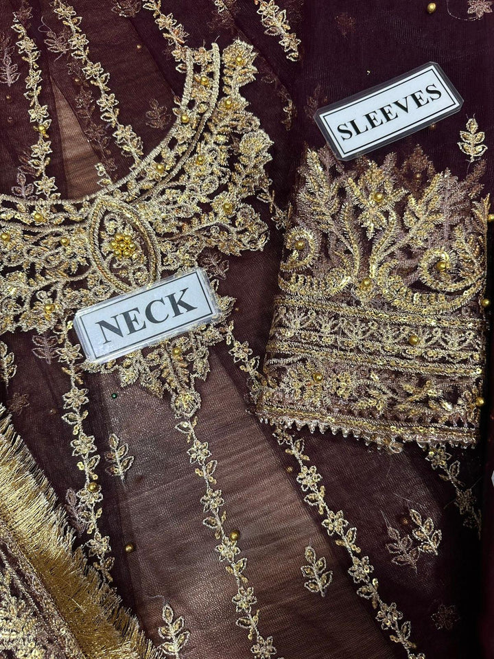 Asim Jofa Net Frock-Aarasta