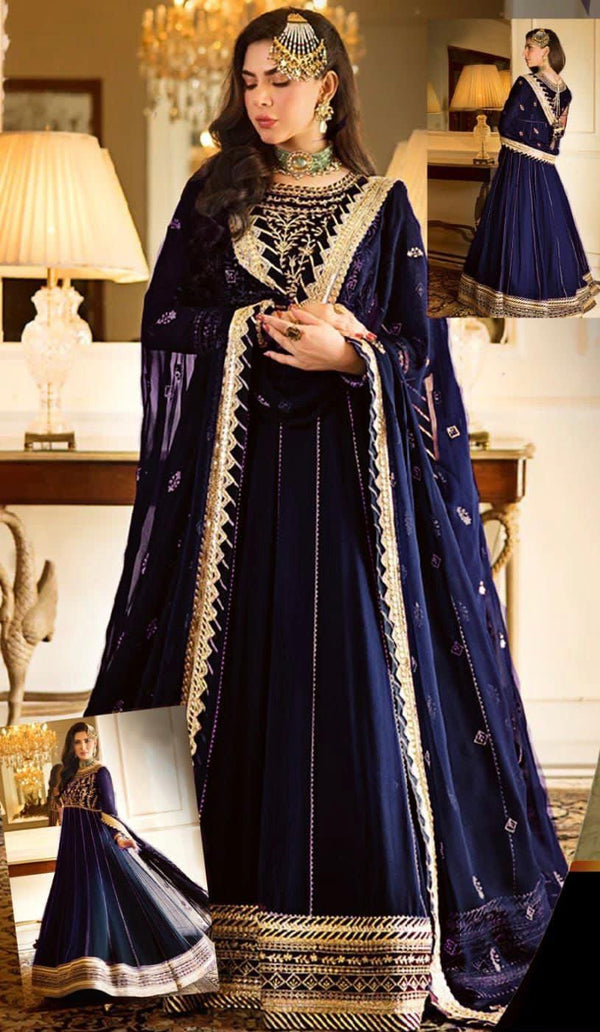 Asim Jofa Chiffon Maxi-Navy-Chiffon-Maxi-Aarasta