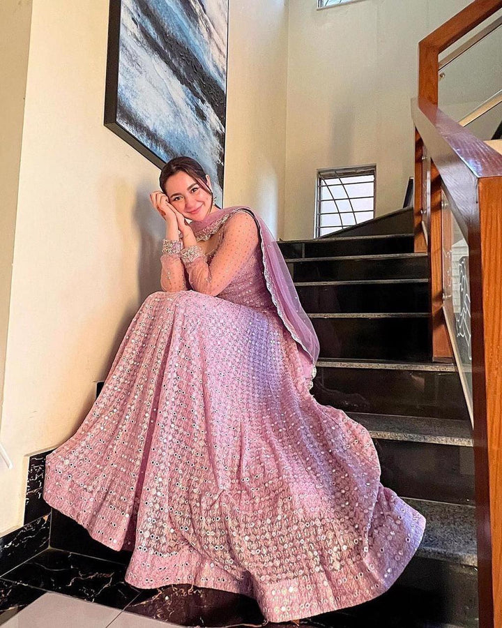 Haniya Amir Chiffon Maxi-Pink-Chiffon-Maxi-Aarasta