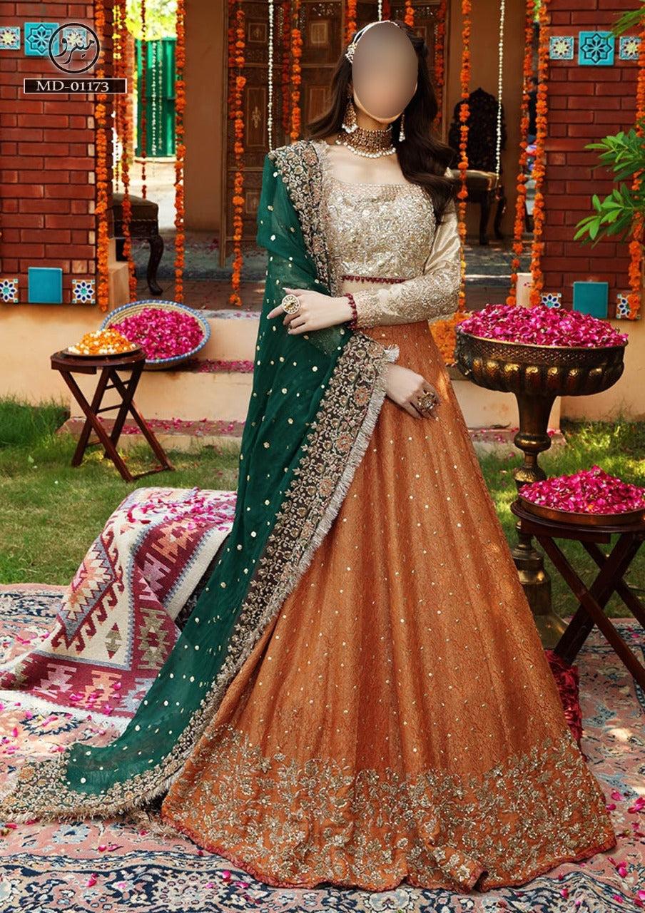 Ayesha Imran Net Maxi-Orange-Net-Maxi-Aarasta