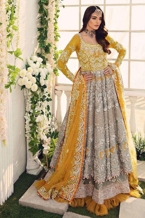 Ayesha Imran Net Maxi-Yellow-Net-Maxi-Aarasta