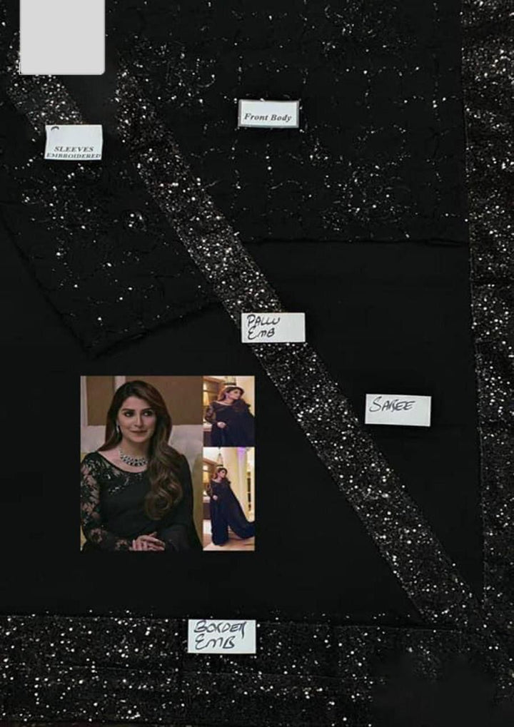 Ayeza Khan Chiffon Saree-Aarasta