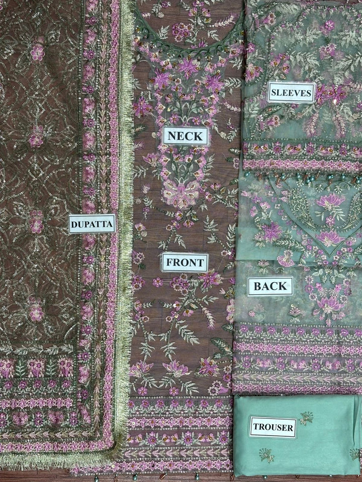 Baroque Net Bridal Suit-Aarasta