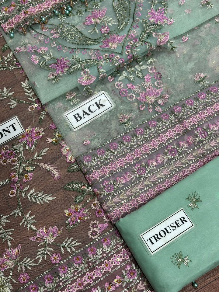 Baroque Net Bridal Suit-Aarasta