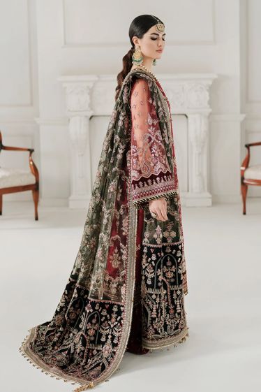 Baroque Net Bridal Suit-Aarasta