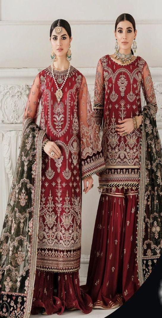 Baroque Net Bridal Suit-Aarasta