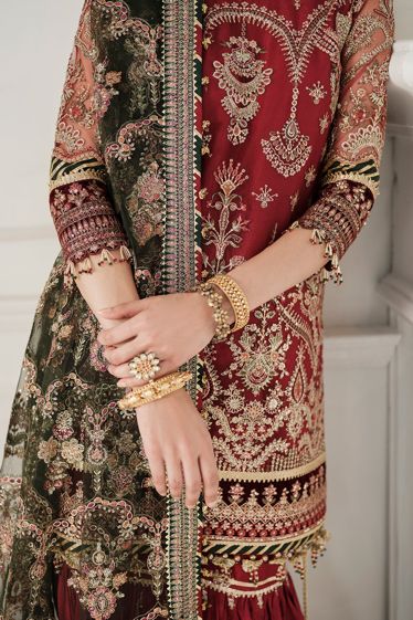 Baroque Net Bridal Suit-Aarasta
