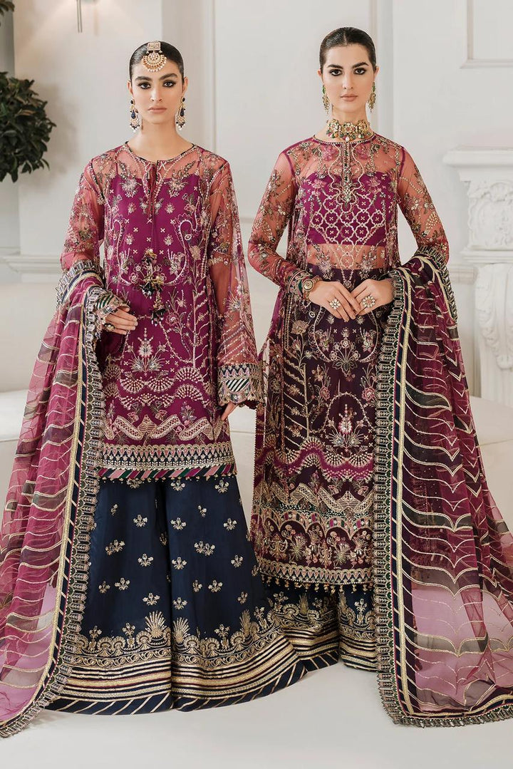 Baroque Net Bridal Suit-Multi-Net-Gharara-Aarasta