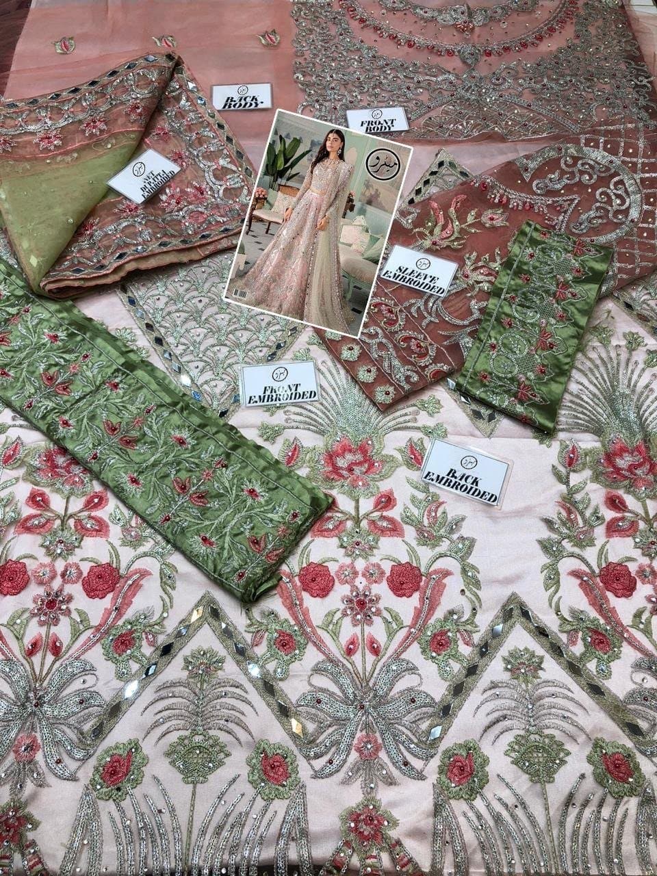 Crimson Net Bridal Suit-Aarasta