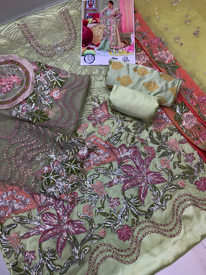 Crimson Net Bridal Suit-Aarasta