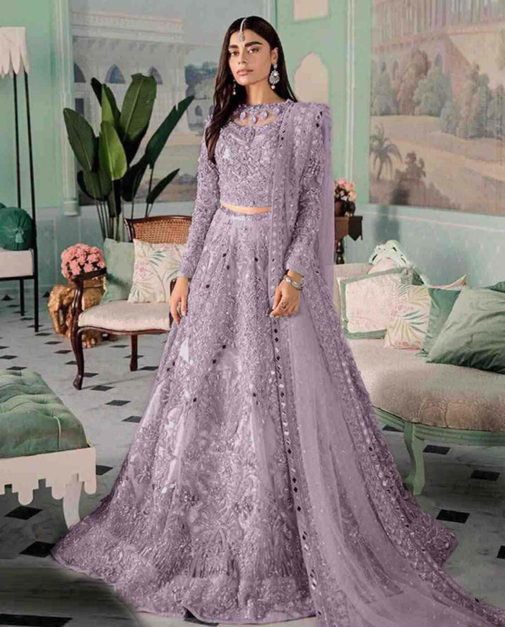 Republic Net Bridal Suit-Purple-Net-Maxi-Aarasta
