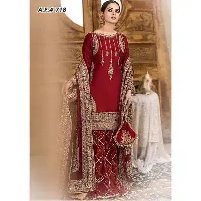 Erum Khan Silk Bridal Suit-Silk-Red-Lehenga-Aarasta