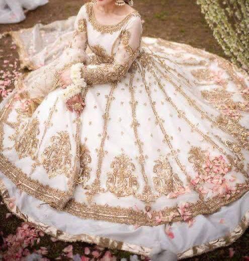 Hira Mani Net Frock-White-Net-Maxi-Aarasta