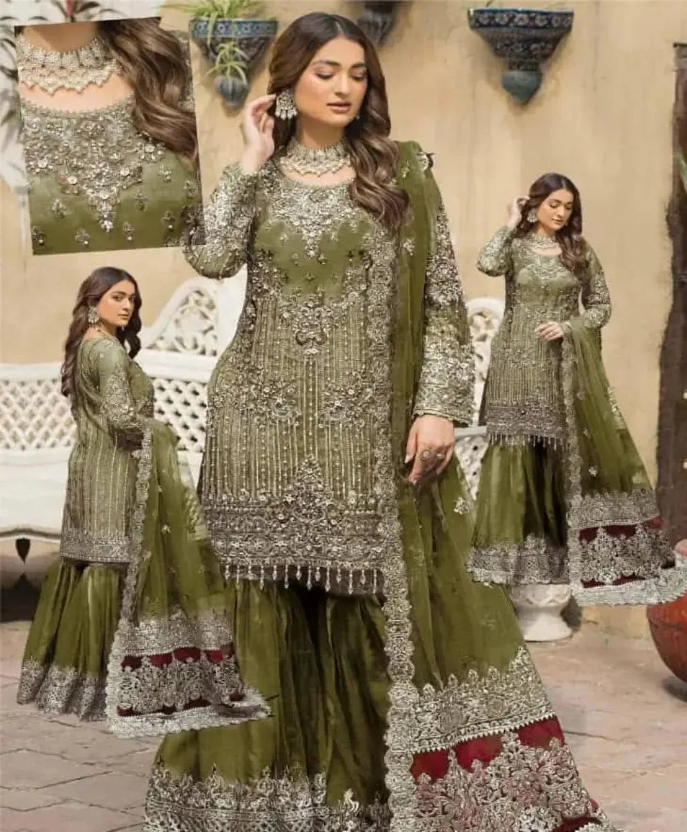Imrozia Net Gharara-Net-Green-Gharara-Aarasta