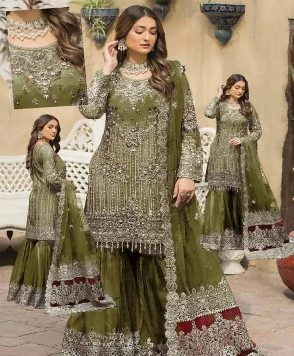 Imrozia Net Gharara-Net-Green-Gharara-Aarasta