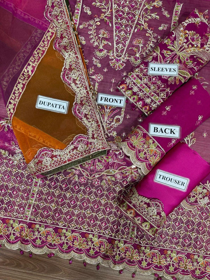 Kamwal Malik Organza Bridal Suit-Aarasta