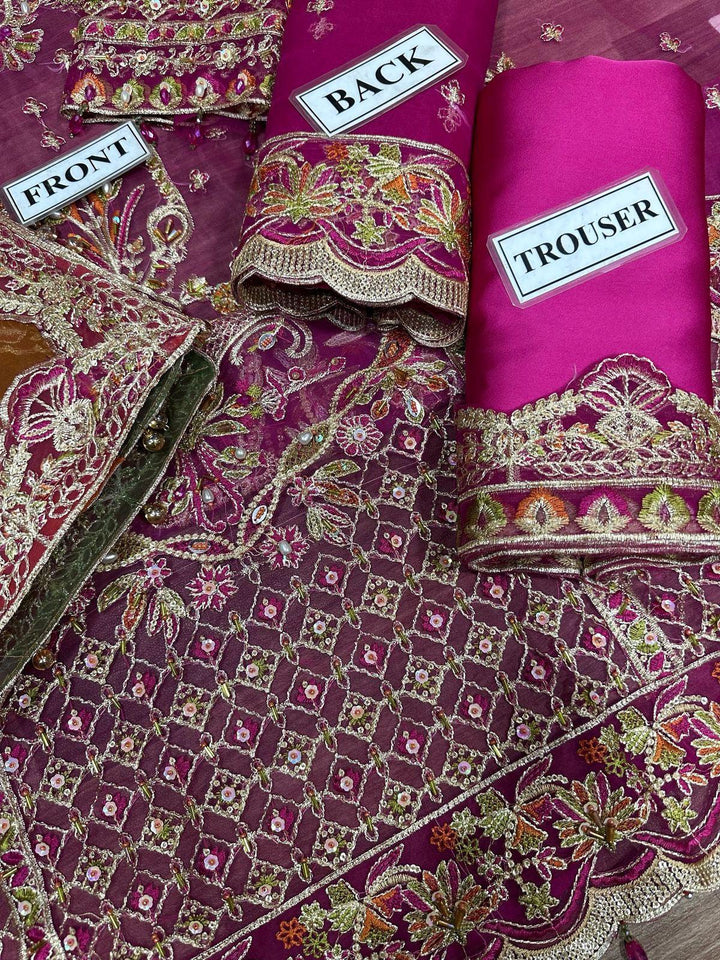 Kamwal Malik Organza Bridal Suit-Aarasta