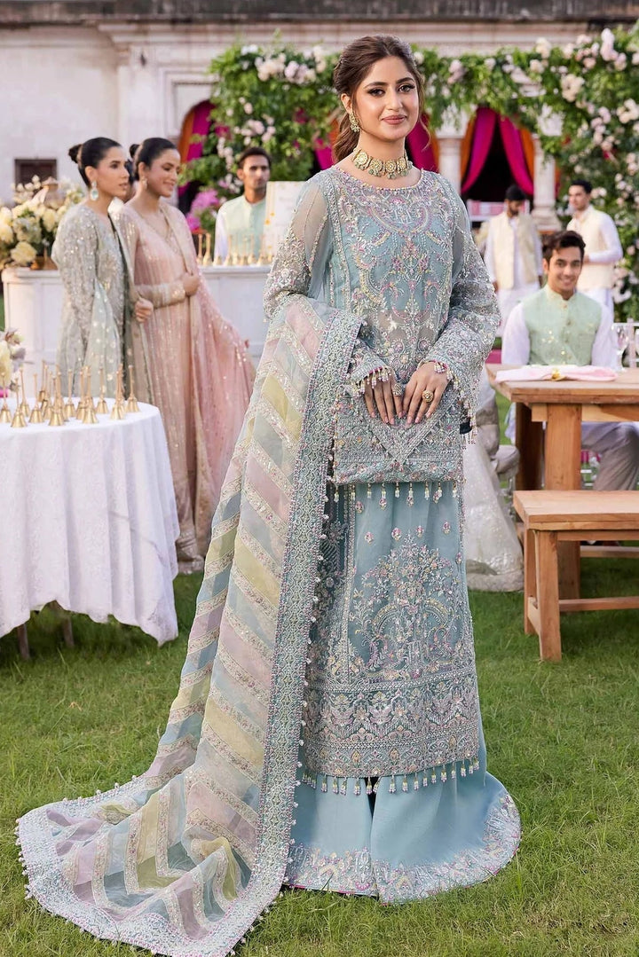 Kanwal Malik Organza Bridal Suit-Organza-Ferozi-Gharara-Aarasta