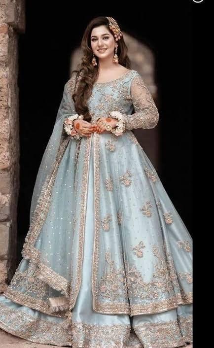 Kashees Net Bridal Suit-Ferozi-Net-Maxi-Aarasta