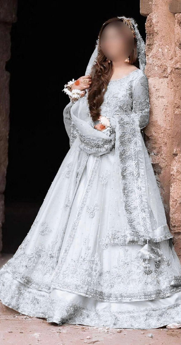 Kashees Net Frock-Silver-Net-Maxi-Aarasta