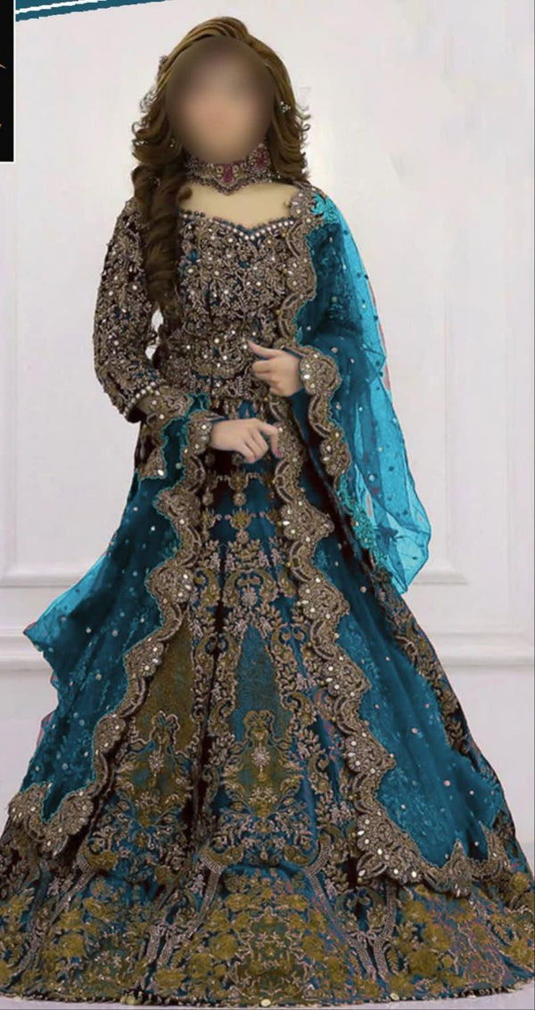Kashees Net Bridal Suit-Zinc-Net-Lehenga-Aarasta