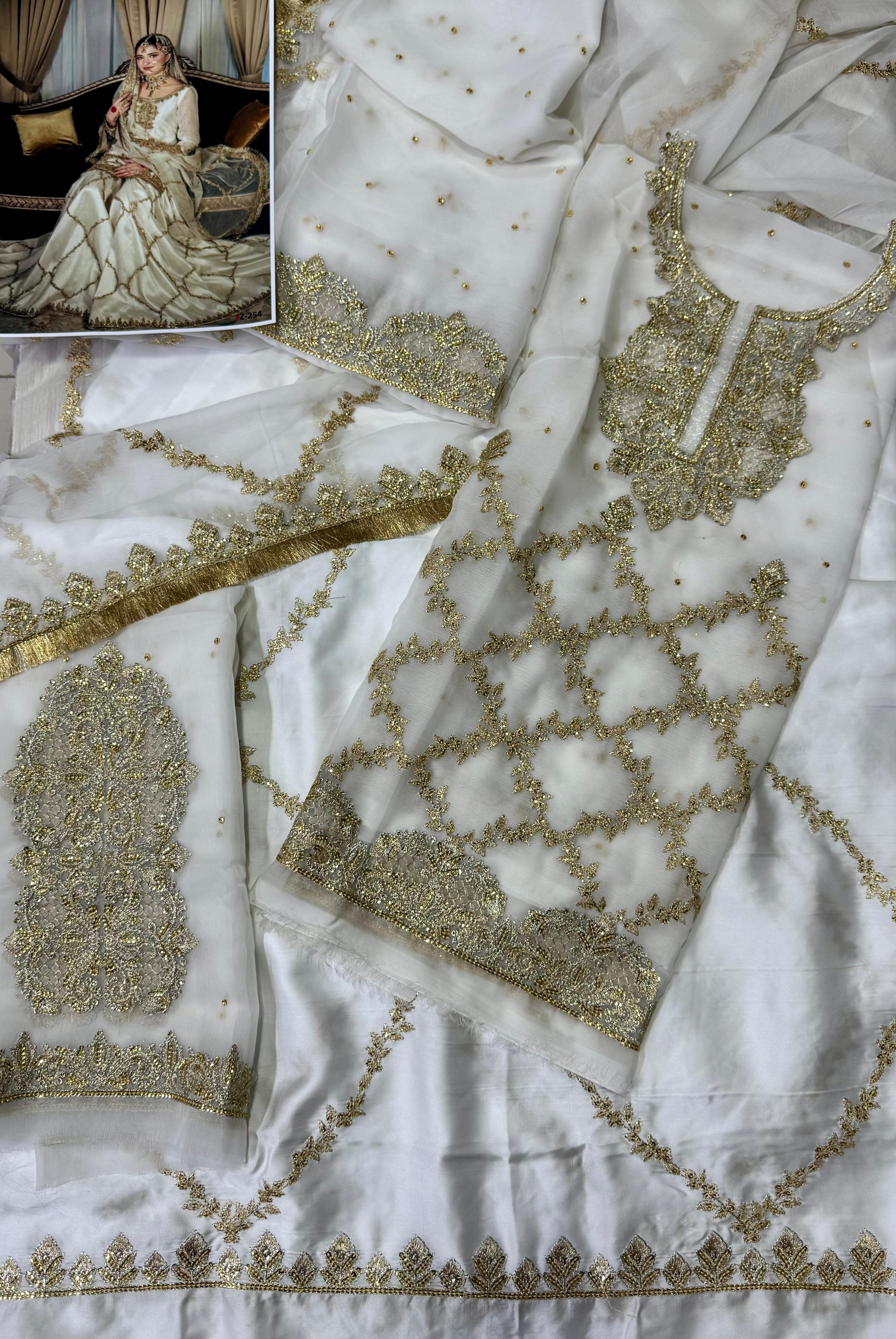 Mahawajahat Chiffon Bridal Suit-Aarasta