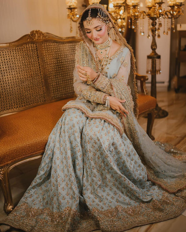 Maha Wajahat Chiffon Gharara-Silver-Chiffon-Gharara-Aarasta