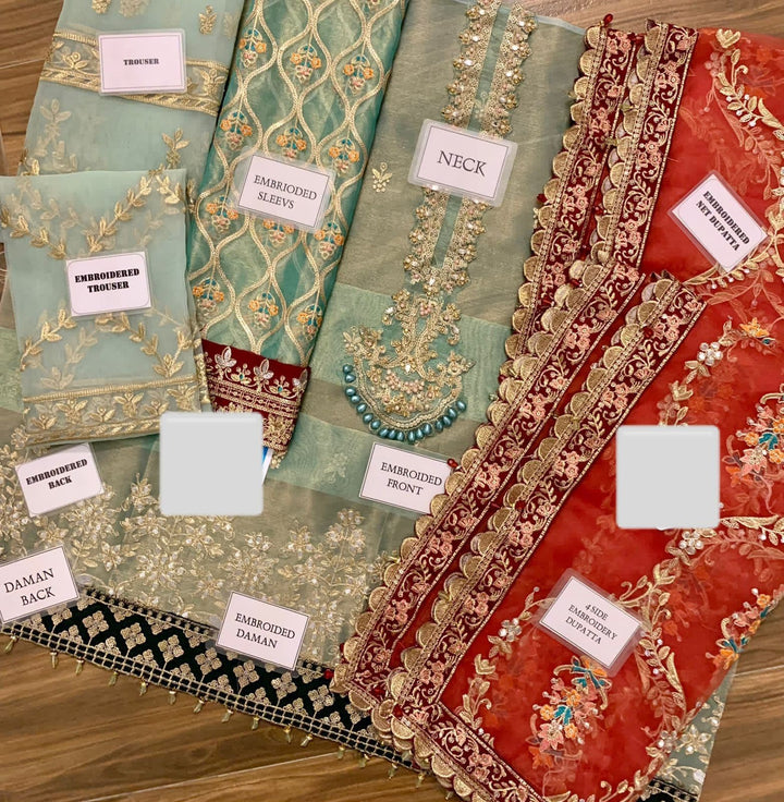 Maria B Net Bridal Suit-Aarasta