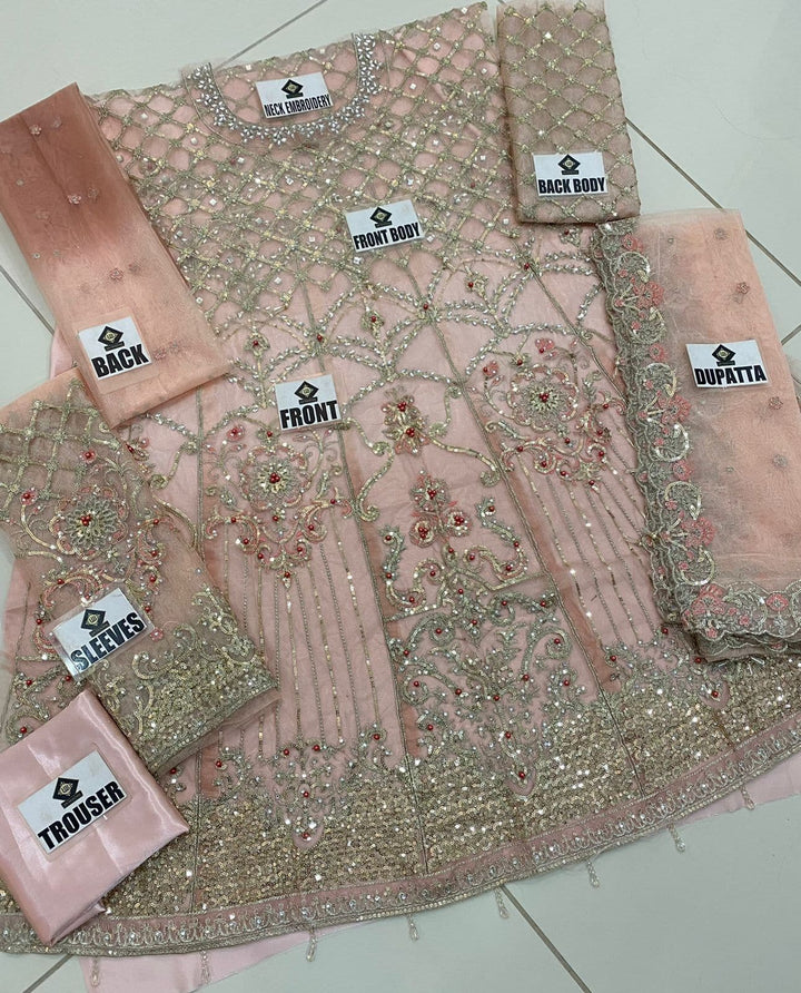 Maria B Net Bridal Suit-Aarasta