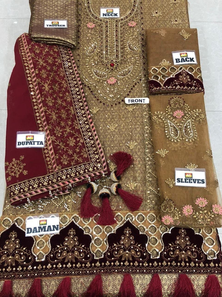 Maria B Net Bridal Suit-Aarasta